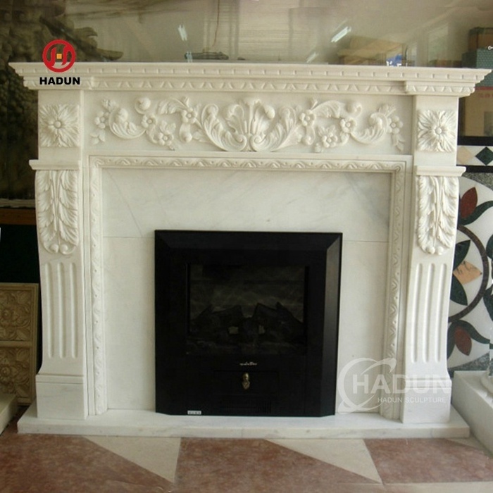 Indoor Used Freestanding Decorative Marble Electric Fireplace