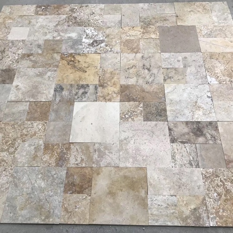 Spanish beige travertine honed surface outdoor stone floor tiles