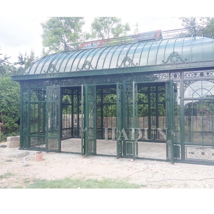 Closed black iron gazebo Cheap Metal Top Gazebo