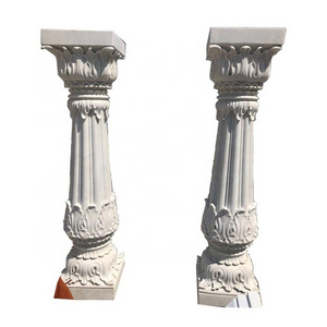 Nice Carving Natural White marble stone gate pillar design