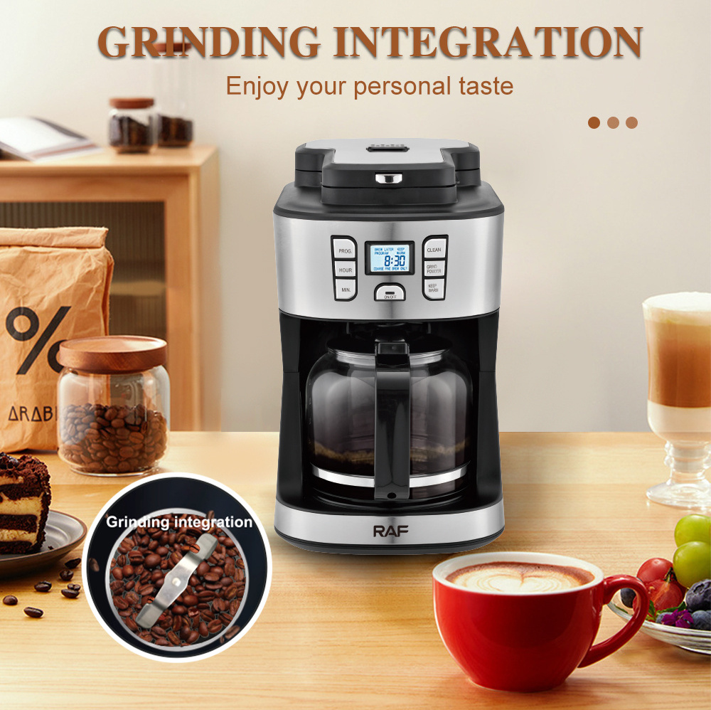 Commercial Bean To Cup Drip Coffee Maker Programmable Espresso Smart Coffee Maker Machine With Built-In Beans Grinder