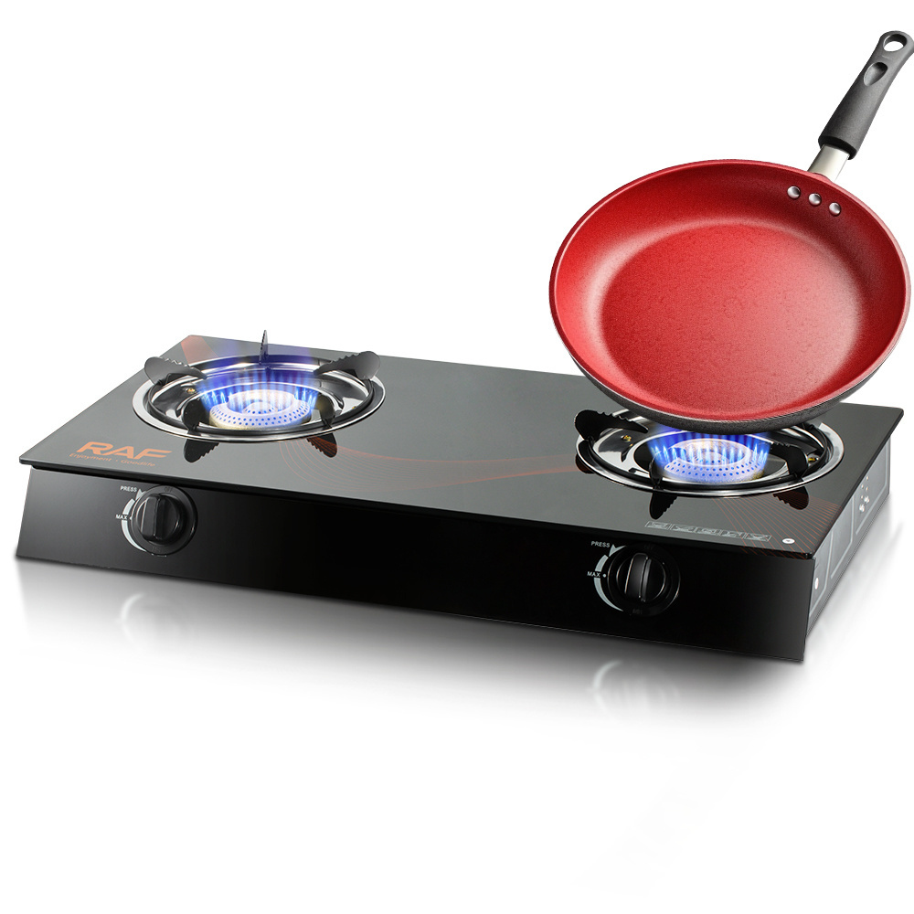 RAF Quality electronic ignition desktop cooktop cooker without cylinder kitchen electric double Burners gas stove