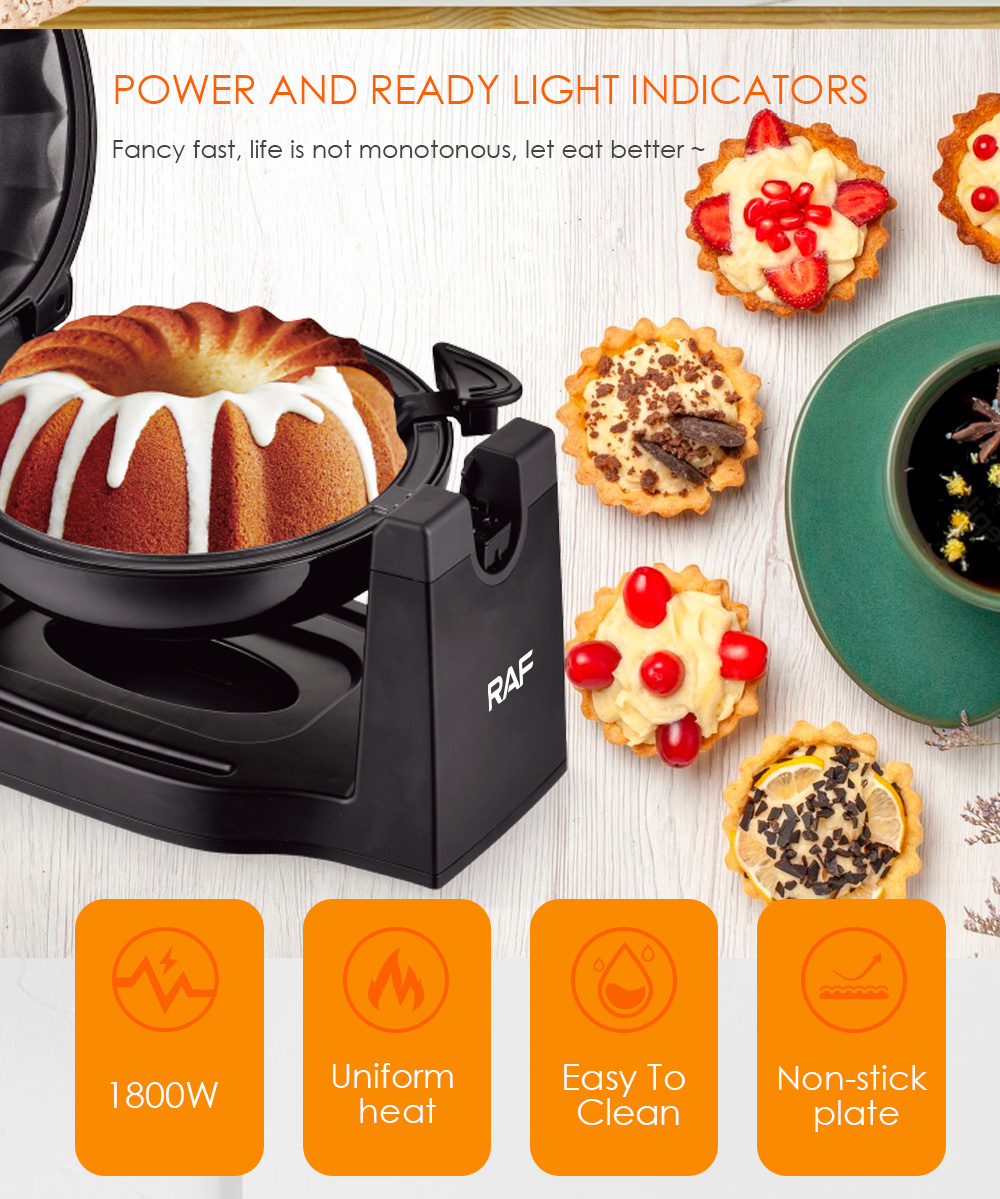 New New Launched Electric Auto Nonstick Coating Tube Baking Lava Bundt Cake Muffin Donut Rotated Bundt Cake Maker