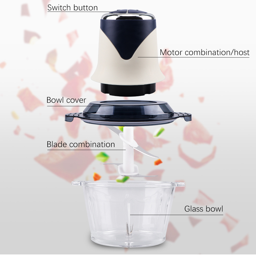 Electric Mixer Grinder Blender Machine Multi-Functional Continuous Food Processor 2L For Home