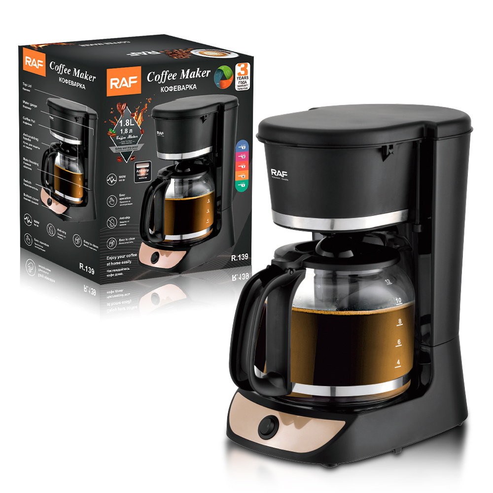 RAF New 1.8L Cup Smart Coffee Makers Machine Coffee Machine Auto Drip Coffee Machine