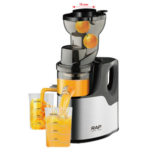 RAF New Stainless Steel Automatic Citrus Fruit juice Extractor Big Mouth Slow Screw Juicer Cold Press Juicer