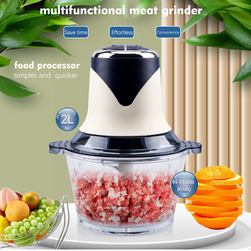 Electric Mixer Grinder Blender Machine Multi-Functional Continuous Food Processor 2L For Home