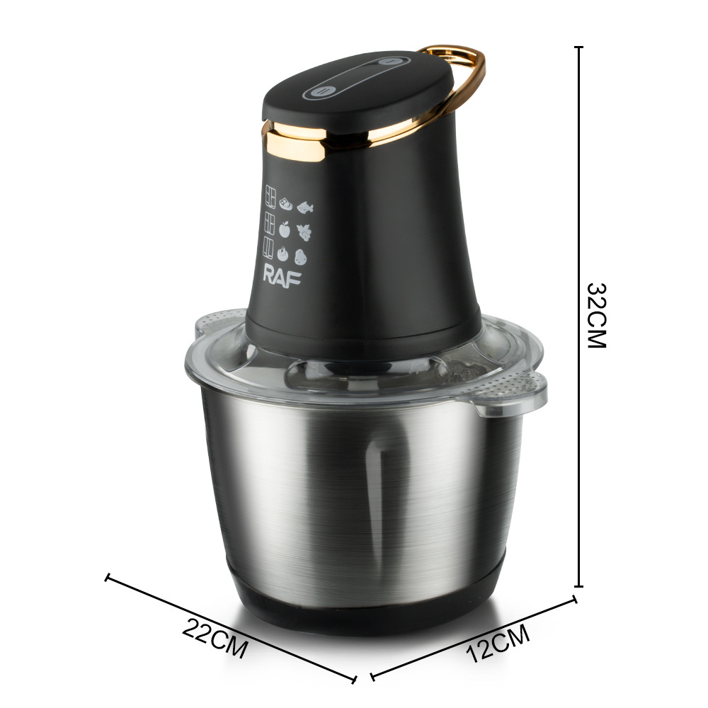 Kitchen Multifunction Stainless Steel Blender Food Processor Electric Meat Food Chopper Machine Mini Transparent Cover Copper