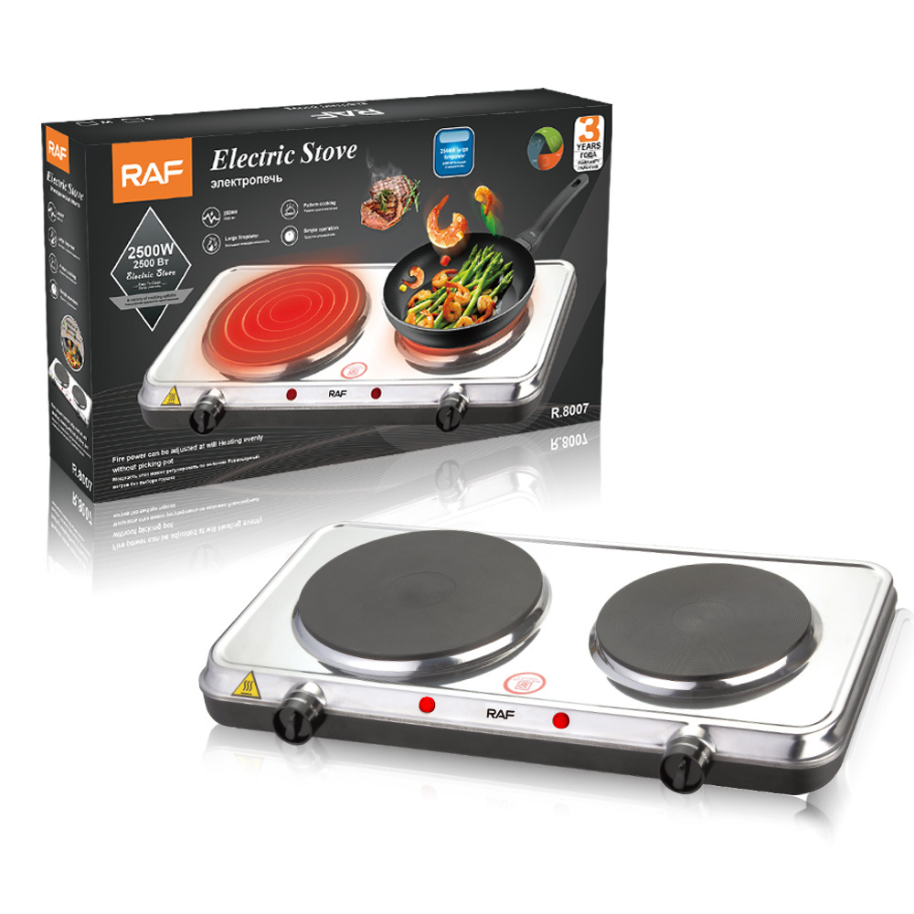 Electric Countertop Burner Stove Dual Control Hot Stove Double Burner Electric Solid Hot Plates For Cooking