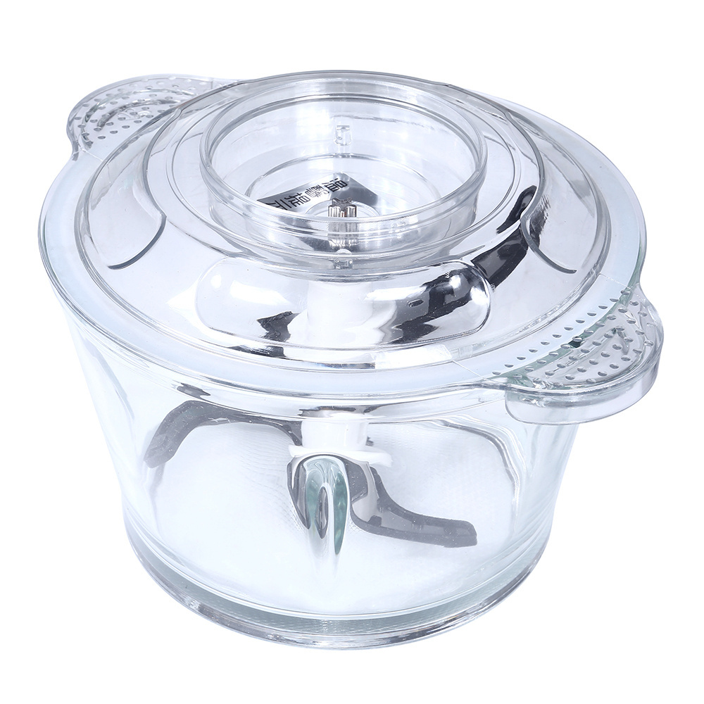 2L Glass Bowl Grinder for Meat vegetables Electric Power Mini Multi Functional Food Processor