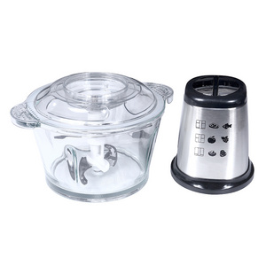 2L Glass Bowl Grinder for Meat vegetables Electric Power Mini Multi Functional Food Processor