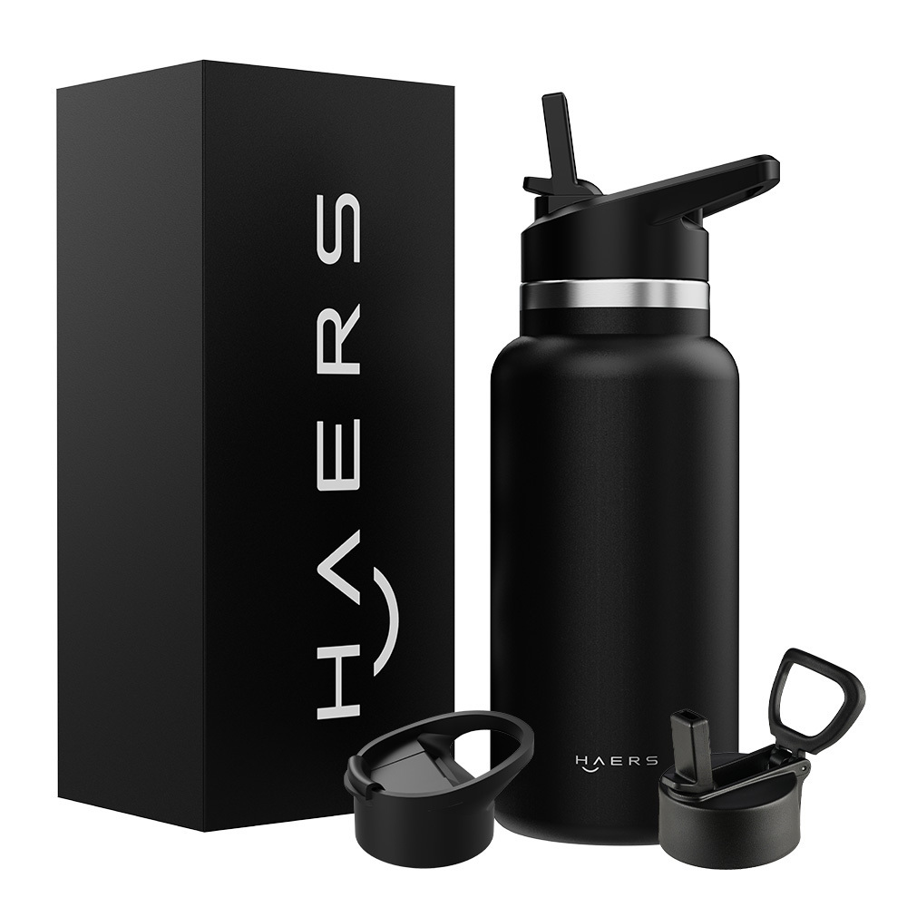 HAERS large capacity Custom Logo 304 Stainless Steel Portable Sports Bottle Vacuum Flask Thermal Drink Sports Water Bottle