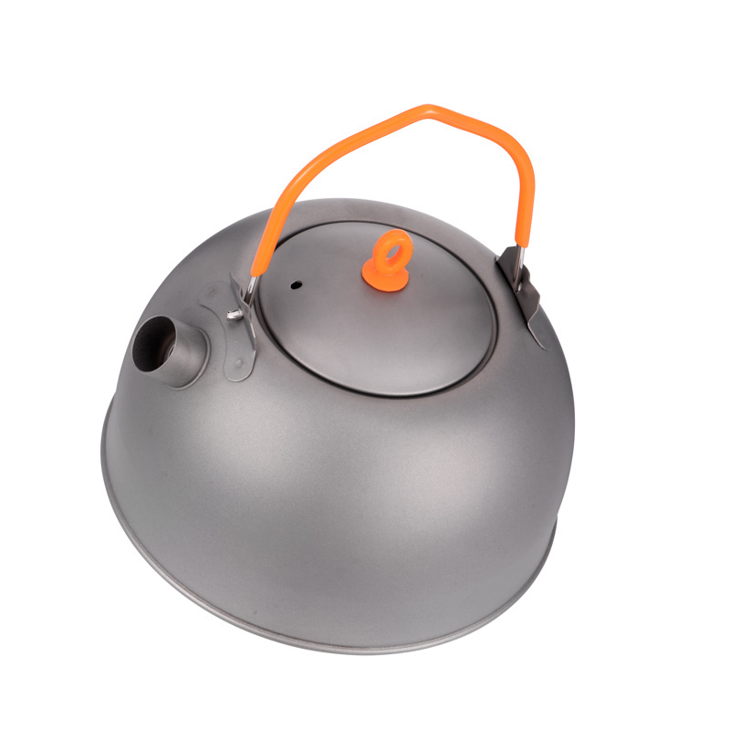 Outdoor portable titanium kettle can make tea travel hot water bottle