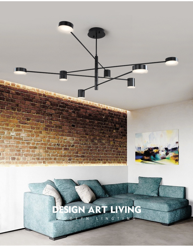 Modern Black / Gold / White  Led Ceiling Suspended Chandelier Light For Hall Kitchen Living Room Loft Bedroom