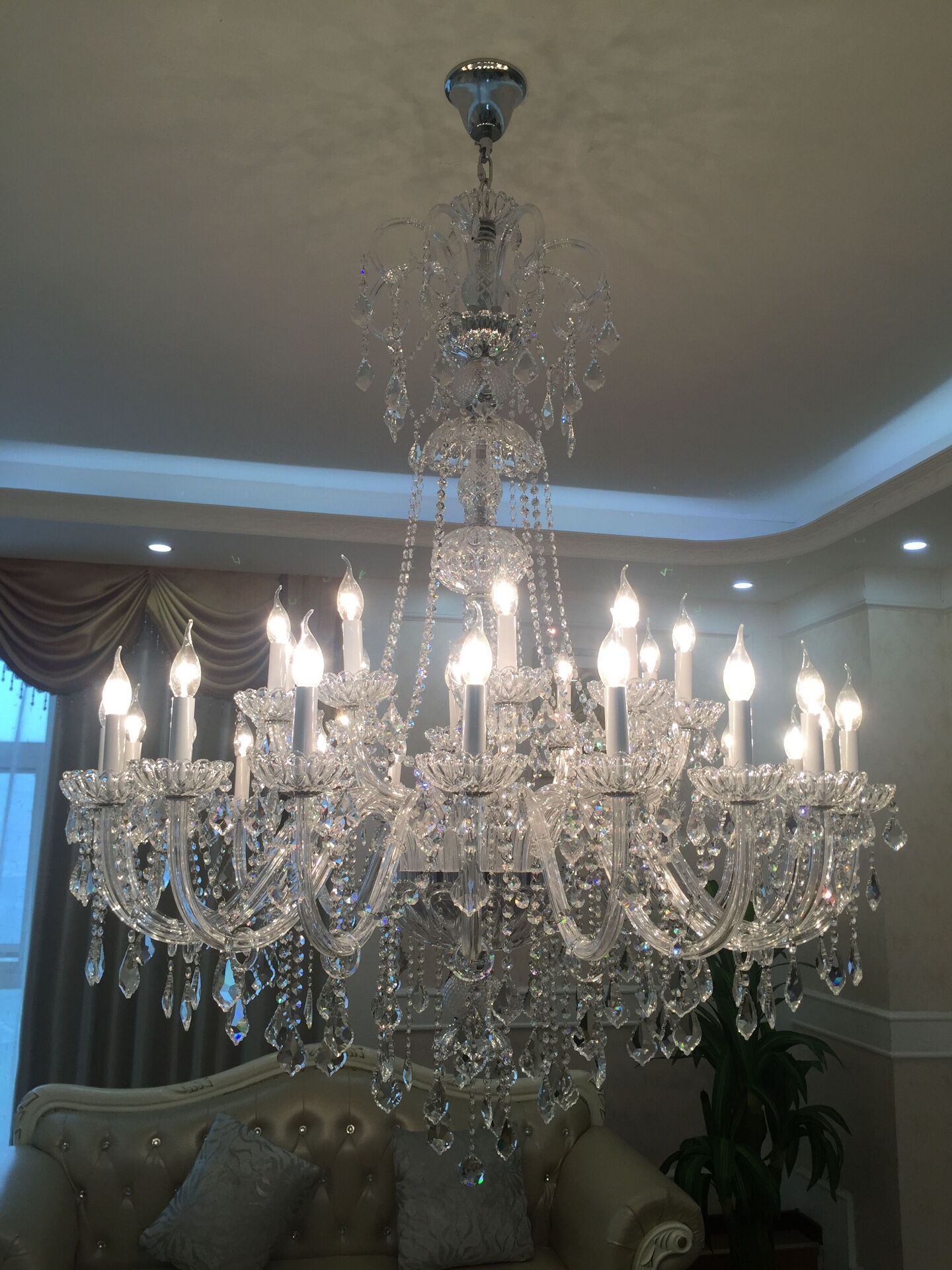 Large Crystal Chandelier Lighting Foyer Lights k9 staircase chandelier Murano glass Luxury Chandeliers For Restaurant Wholesale