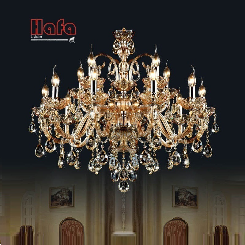 New Modern Big Lustres Chandelier Gold/cognac/clear Lighting Fixture 100% K9 Crystal Kitchen Iron Luxury Large Home Decoration