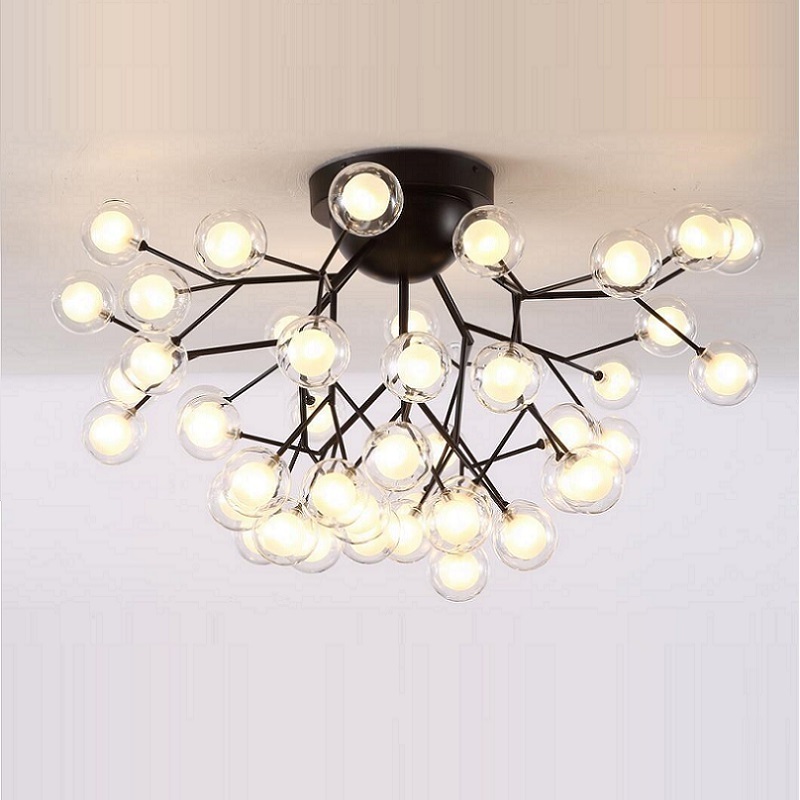 Modern LED Ceiling Chandelier Lighting Living Room Bedroom Chandeliers Creglass Home Lighting Glass Shade Fixtures AC110V/220V