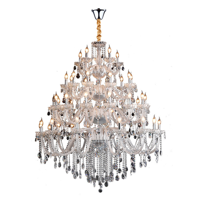 Crystal Chandelier Lighting Top Grade K9 Crystals , Large Lights Transparent for Villa Foyer 110v-220v Luxury 2 / 3/4 Layers LED