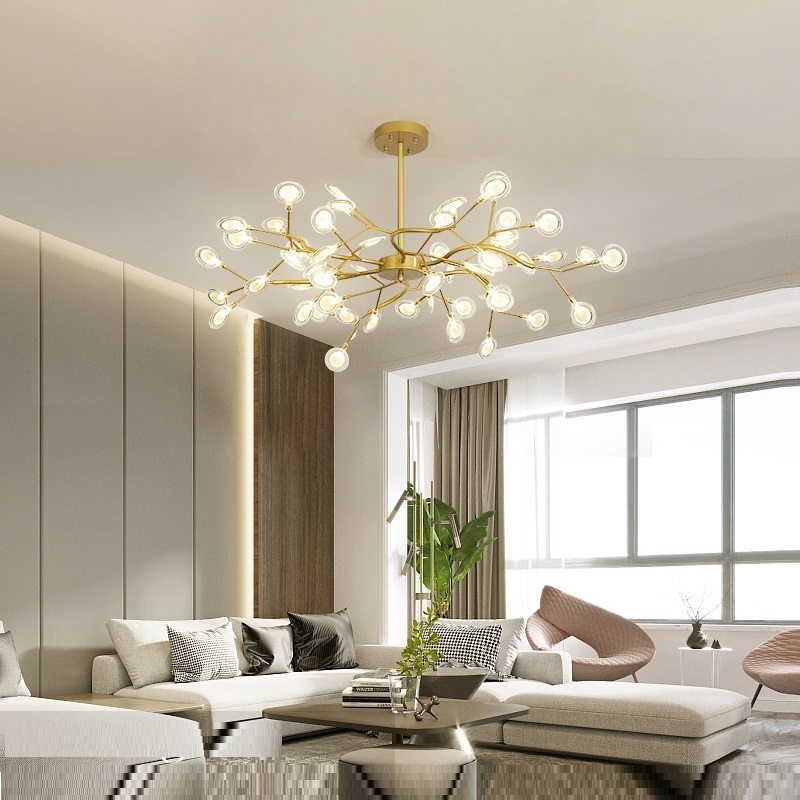 Modern Firefly LED Ceiling Chandelier Light Stylish Tree Branch Lamp Decorative Firefly Ceiling Pendant Lighting Hanging