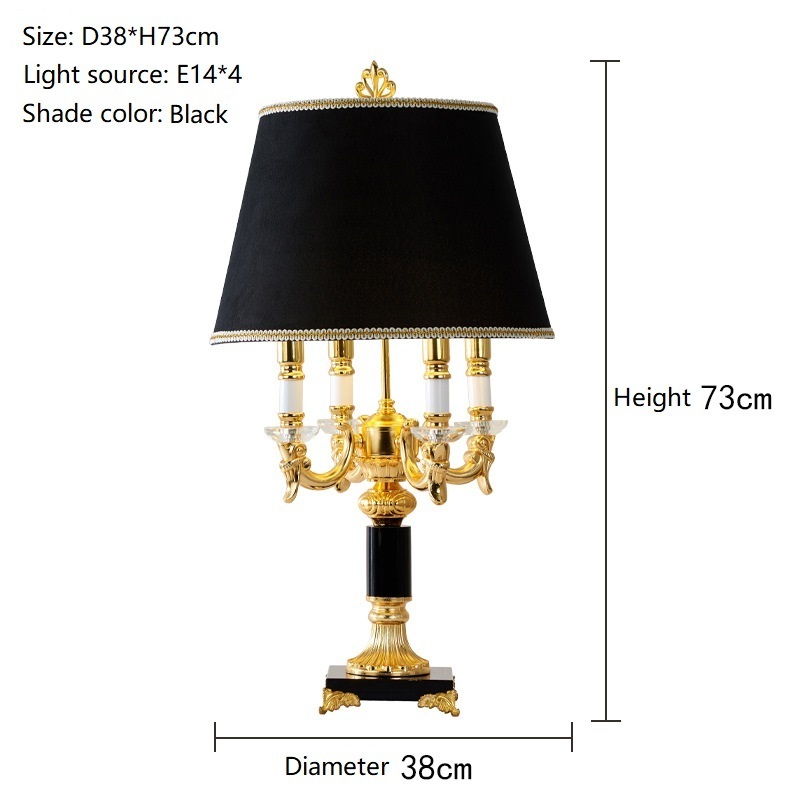 modern nordic design decoration bedroom bedside night light home crystal desk gold luxury candelabra led table lamp