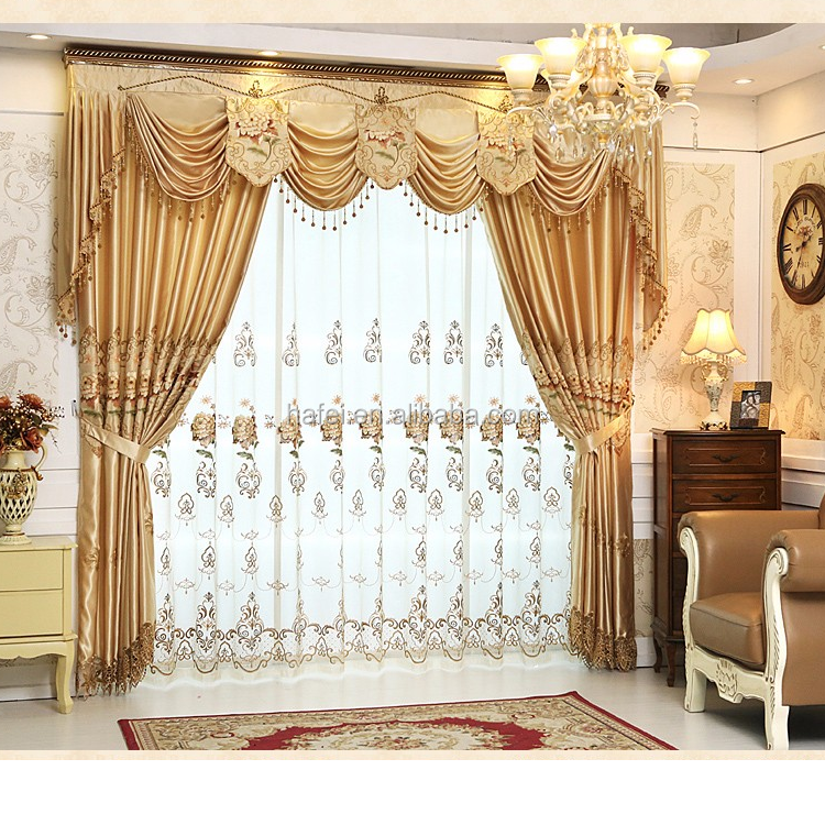 Best 100% polyester sofa or curtain fabric arabic curtains for home