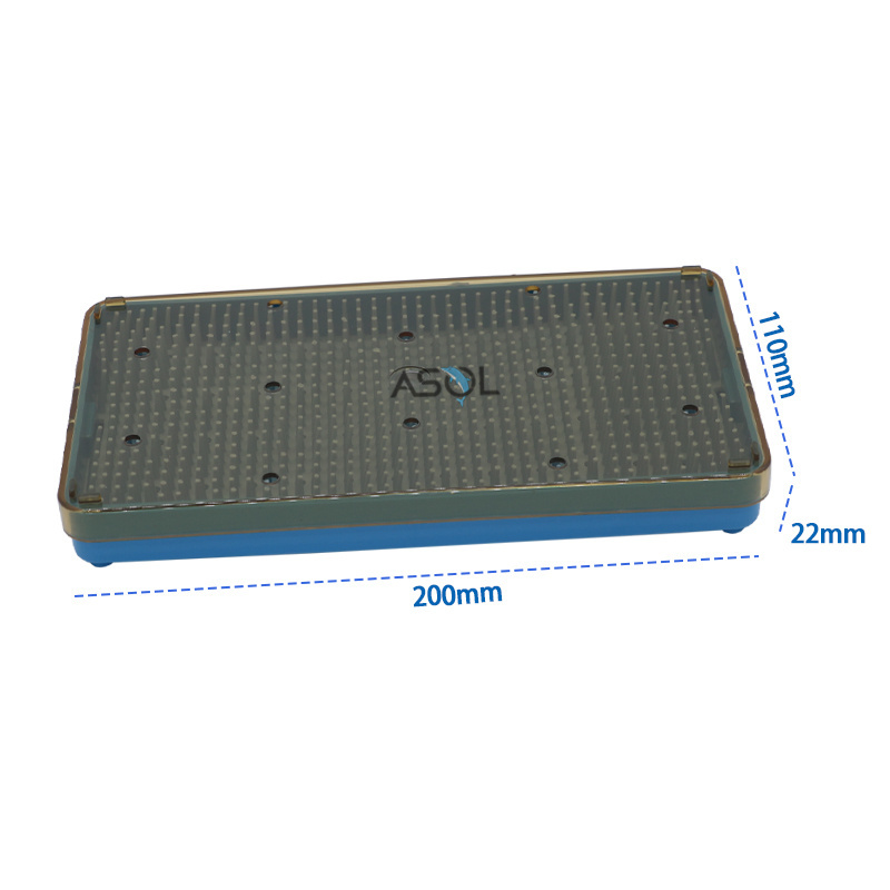 Medical surgery small autoclavable plastic sterilization tray with silicon reusable