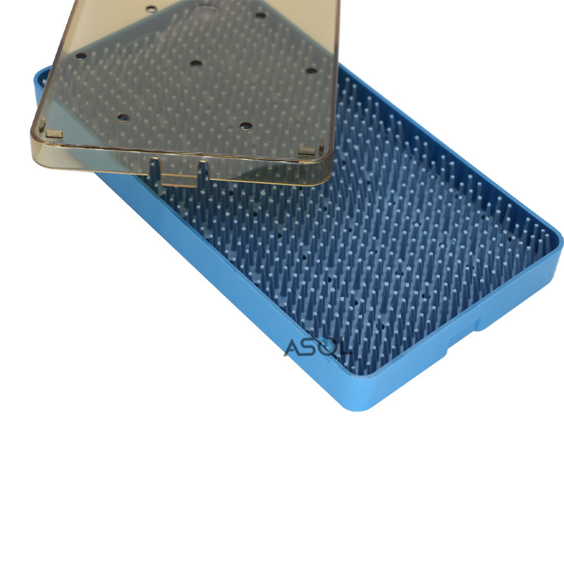 Medical surgery small autoclavable plastic sterilization tray with silicon reusable