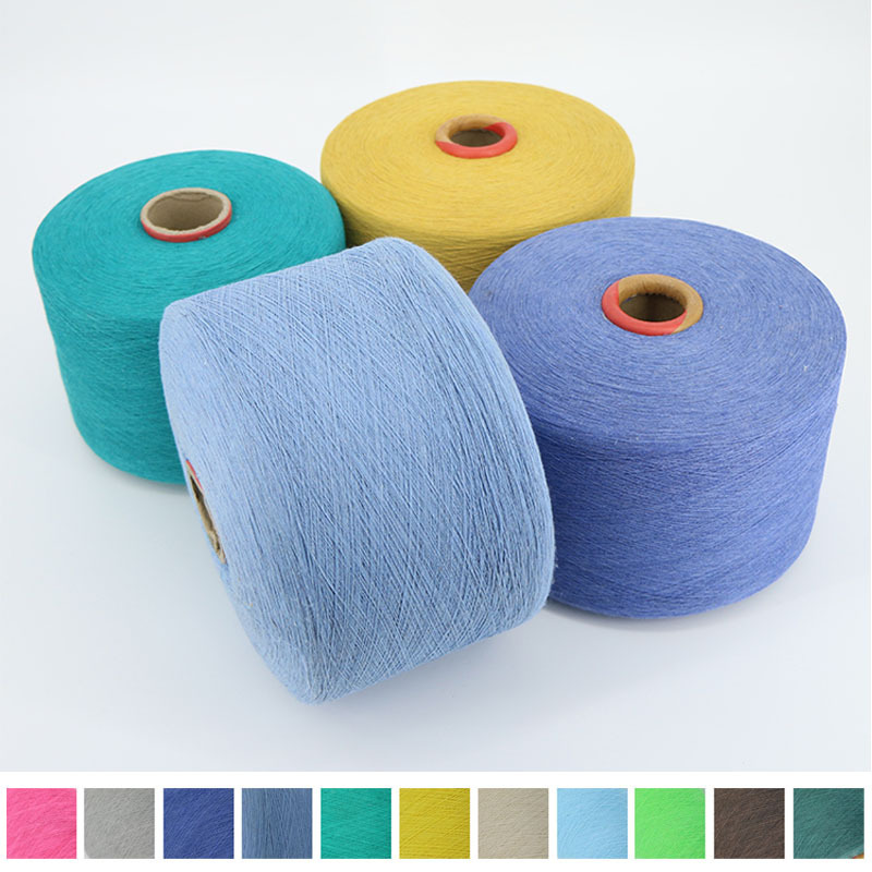 Whole sale recycled knitting cotton knit fabrics yarn weaving regenerated polyester cotton yarn for machine knitting