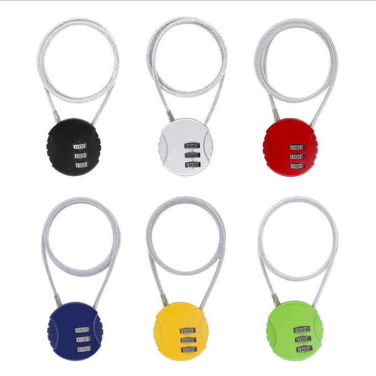 Small Digits password helmet lock Luggage Bag Lock with cable