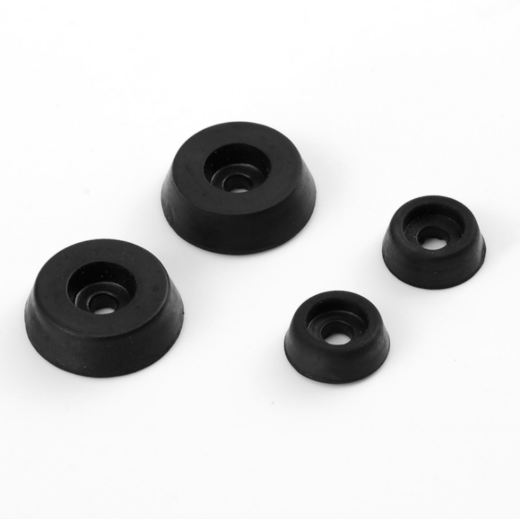 Round Screw Rubber Feet, Non-slipanti vibration  rubber chair stopper with steel washer for chair desk Furniture