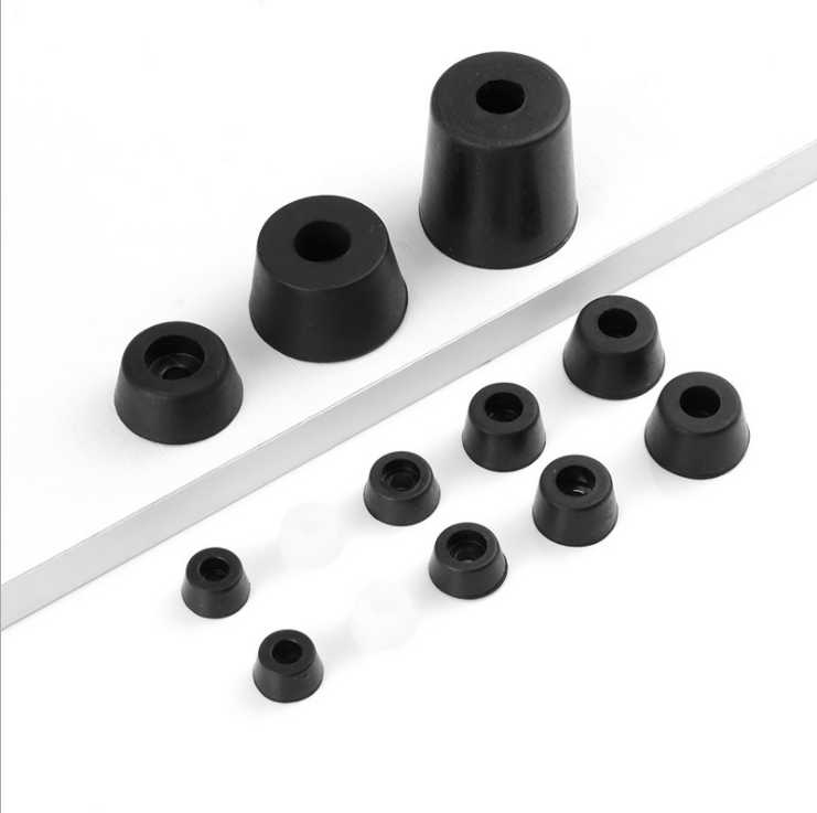 Round Screw Rubber Feet, Non-slipanti vibration  rubber chair stopper with steel washer for chair desk Furniture