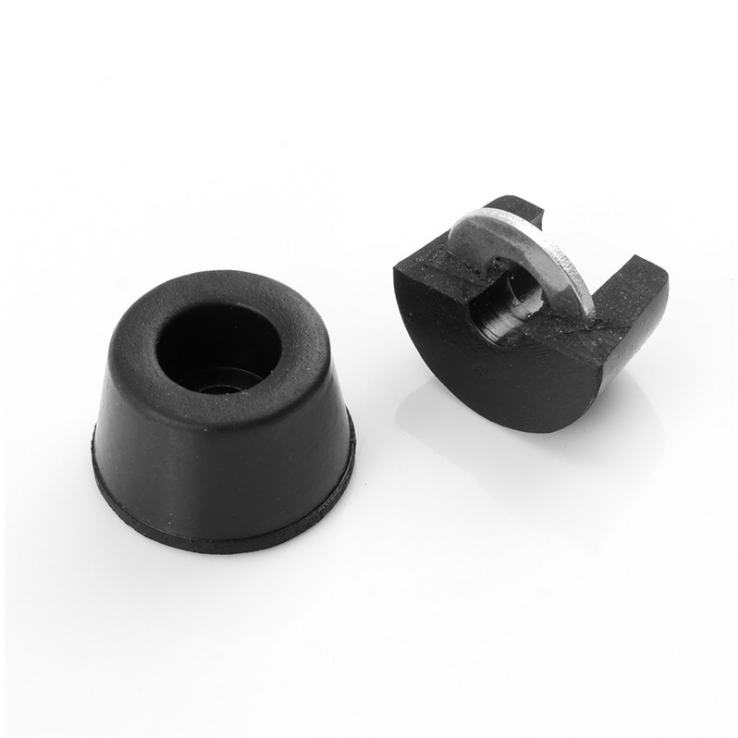 Round Screw Rubber Feet, Non-slipanti vibration  rubber chair stopper with steel washer for chair desk Furniture