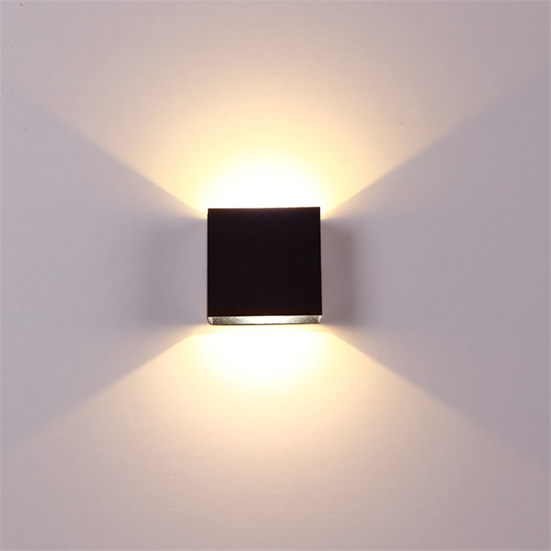 6W Cube CoB  LED up and Down Wall Sconce AC85-265V Bedroom Bedside Cube wall light Indoor Aluminium decoration Lighting fixture