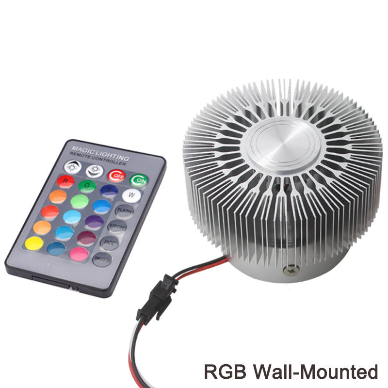 RGB wall light round sunflower 3W Aluminum 85-265V for indoor Home Bar Living Room Corridor Hotel wall light colorful