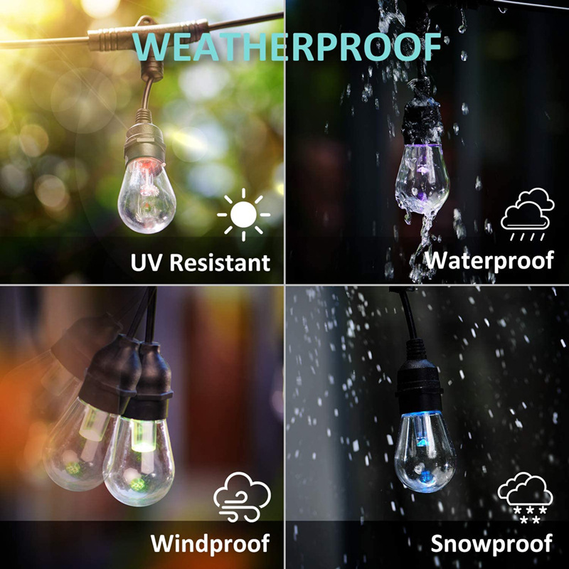 LED Solar String Lights Christmas Decoration Light Bulb IP65 Waterproof Patio Lamp Holiday Garland For Outdoor Garden Furniture