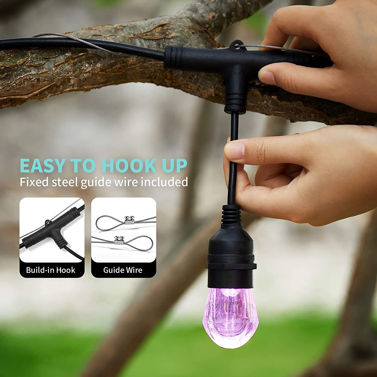 LED Solar String Lights Christmas Decoration Light Bulb IP65 Waterproof Patio Lamp Holiday Garland For Outdoor Garden Furniture