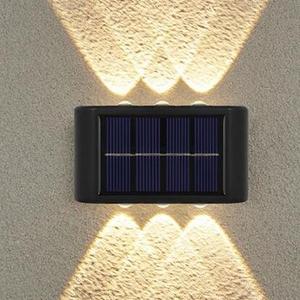 Hot sell 4-16LED up and down solar wall light outdoor decoration garden courtyard home wall light waterproof luminous outdoor