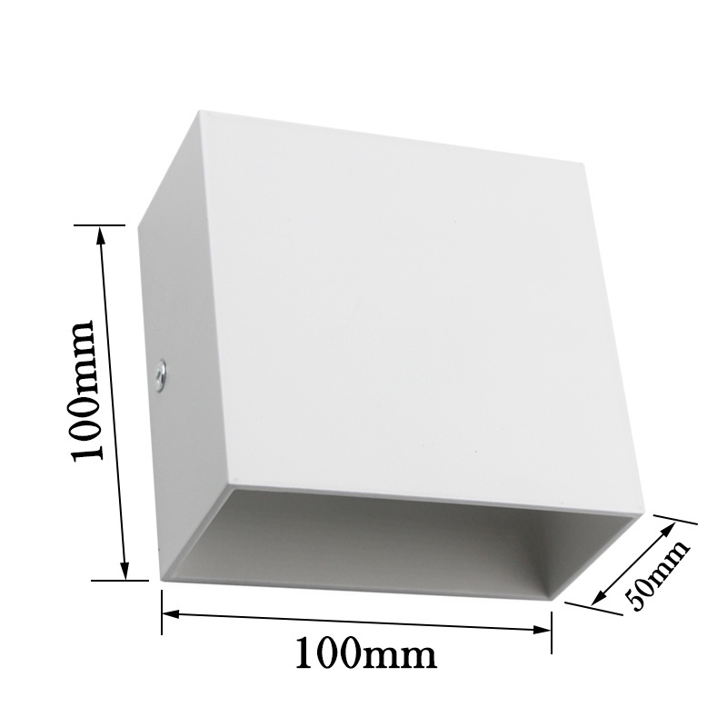 6W Cube CoB  LED up and Down Wall Sconce AC85-265V Bedroom Bedside Cube wall light Indoor Aluminium decoration Lighting fixture