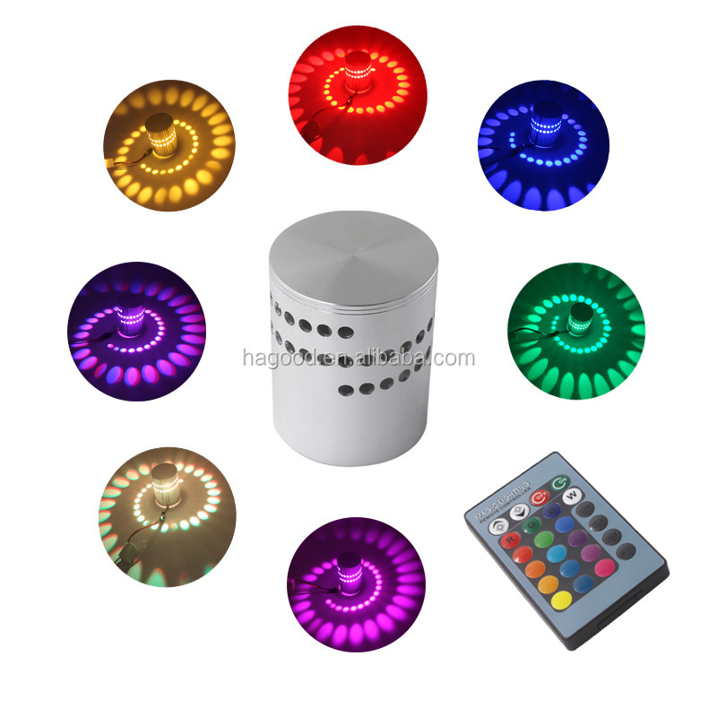 Top Selling 3W AC85~265V Aluminum Wall Mounted sconce Indoor Decoration Lamp RGB Wall Light with Controller