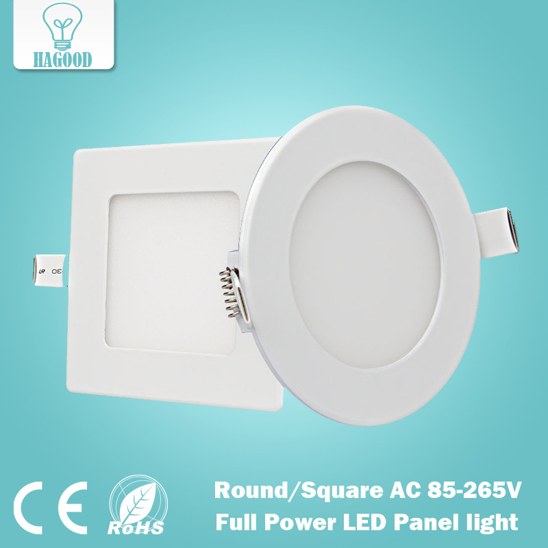 Ultra Thin Led Panel Downlight real full watt 3W 4W 6W 9W 12W 15W 18W 24W Round/Square LED Ceiling Recessed Light