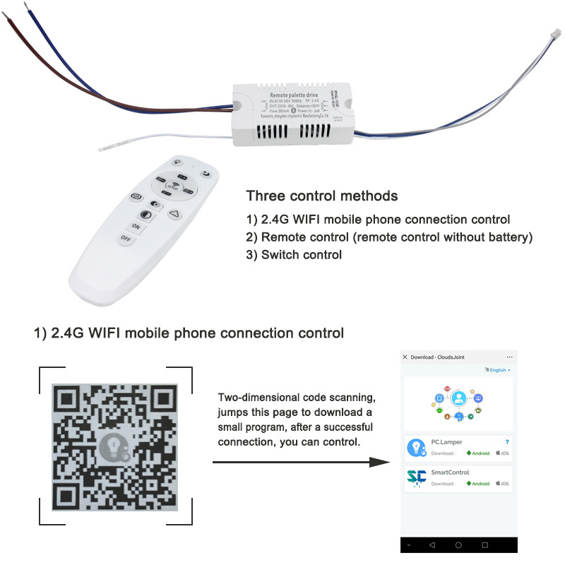 Smart 2.4G Replacement Light Source Surface for Remote Control chandelier ceiling led down light Ceiling light controller