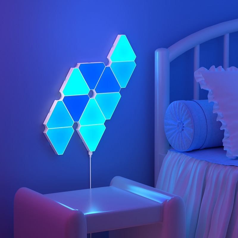 RGB Gaming Atmosphere Light Pickup Sound-Controlled Honeycomb Quantum Table Room Decoration Background Wall Light USB APP WIFI