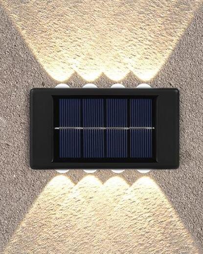 Hot sell 4-16LED up and down solar wall light outdoor decoration garden courtyard home wall light waterproof luminous outdoor