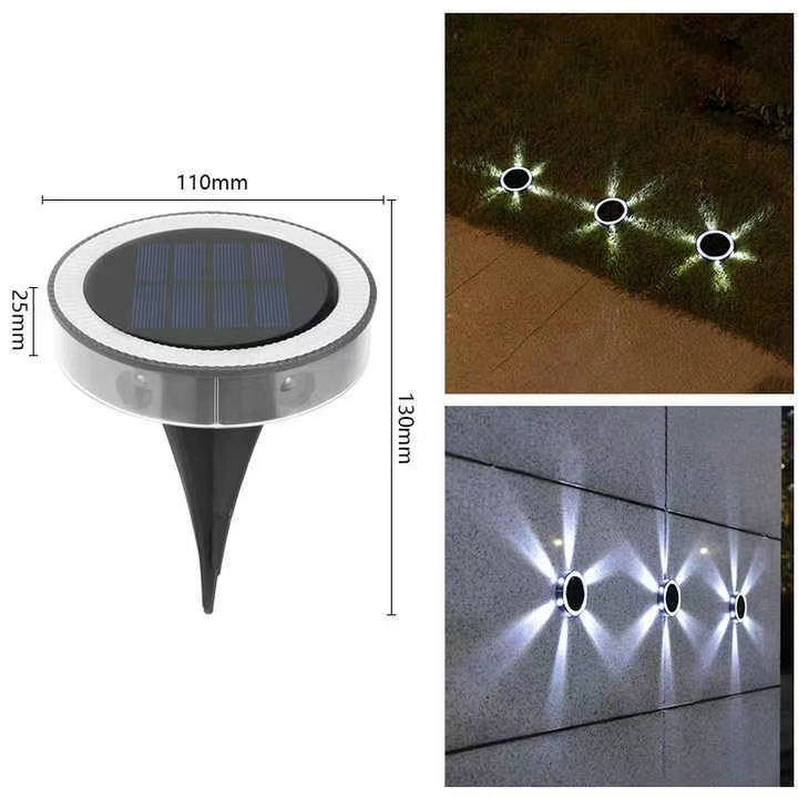 LED Solar Power Disk Light Outdoor Garden Solar Underground Light Deck Light Spotlight Buried Solar Led Lamp Garden Decoration