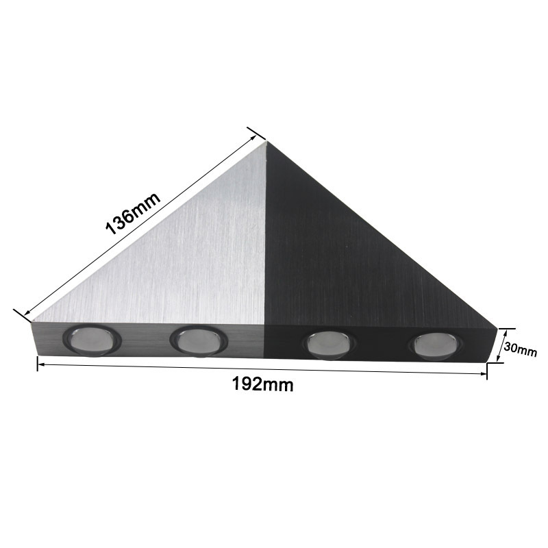 LED triangle wall light 5W indoor living room wall hanging lamp AC85-265V aluminum stairs aisle wall lamp high power lights