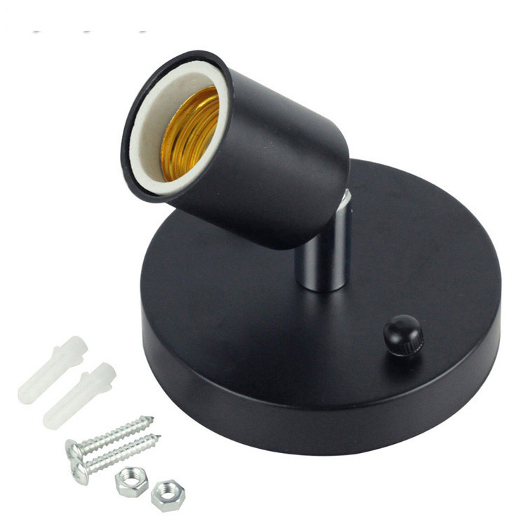 Polished Metal Desktop Lamp Base Ceramic Base Holder 6 ft Cord On/off Switch Plug E26/e27 Screw Base Ideal for CFL Lamp