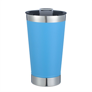 Reusable Stainless Steel Vaccum Glass 16oz Thermal Beer Cup Copo Termico With Lid And Opener