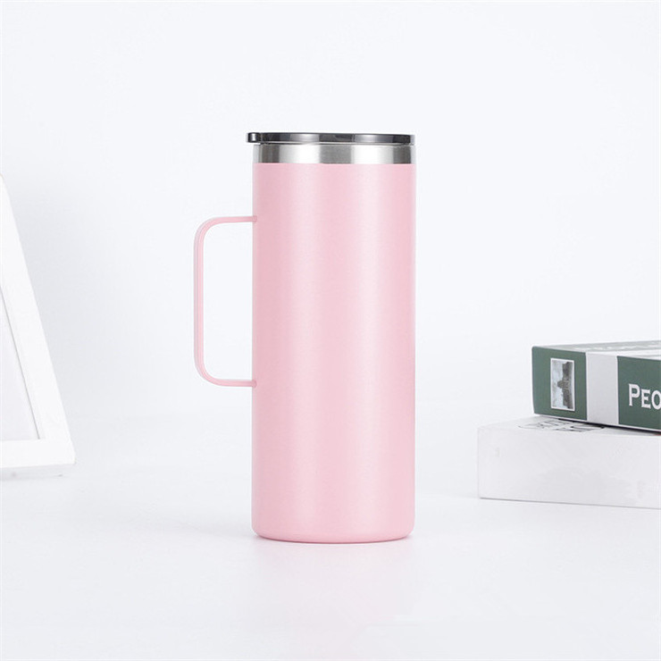 32 oz Stainless Steel Coffee Mug Double Wall Vacuum Insulated Tumbler with Handle, Lid and Straws