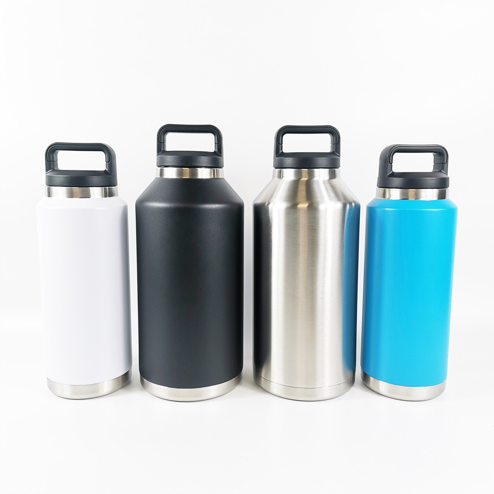 Stainless Steel Metal Large Water Jug travel bottle sport water bottle 64 oz Insulated Water Bottle