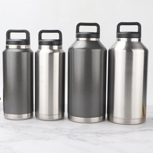 Stainless Steel Metal Large Water Jug travel bottle sport water bottle 64 oz Insulated Water Bottle